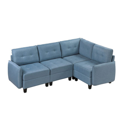Homelegance  - Garren 4-Piece Sectional W/ Storage in Blue - 9557BUEx4SC  view 1