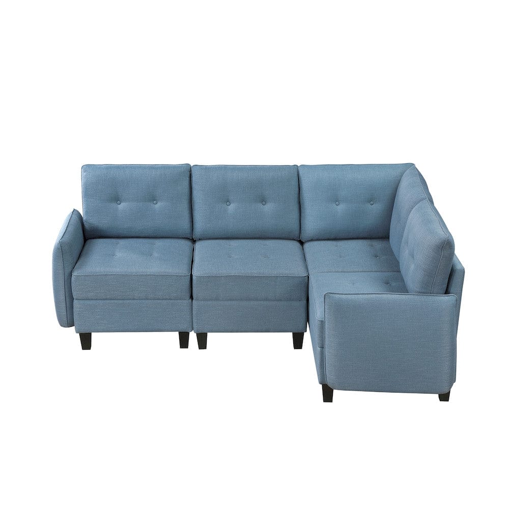 Homelegance  - Garren 4-Piece Sectional W/ Storage in Blue - 9557BUEx4SC  view 3