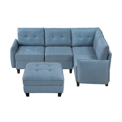 Homelegance  - Garren 5-Piece Sectional W/ Storage and Ottoman in Blue - 9557BUEx5SCOT  view 3