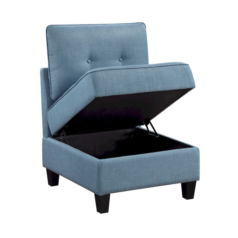 Homelegance  - Garren 5-Piece Sectional W/ Storage and Ottoman in Blue - 9557BUEx5SCOT  view 11