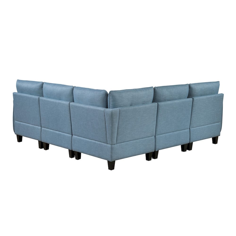 Homelegance  - Garren 5-Piece Sectional W/ Storage in Blue - 9557BUEx5SC  view 2