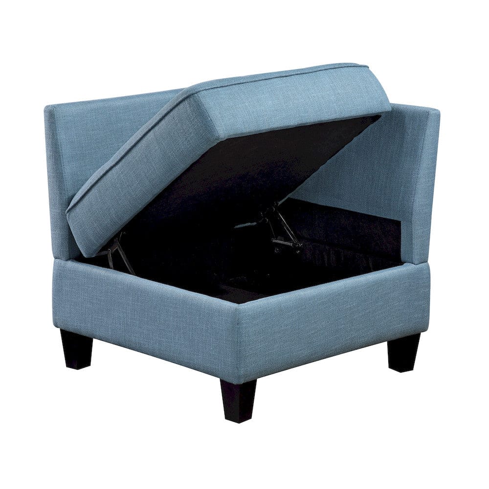 Homelegance  - Garren 5-Piece Sectional W/ Storage in Blue - 9557BUEx5SC  view 9