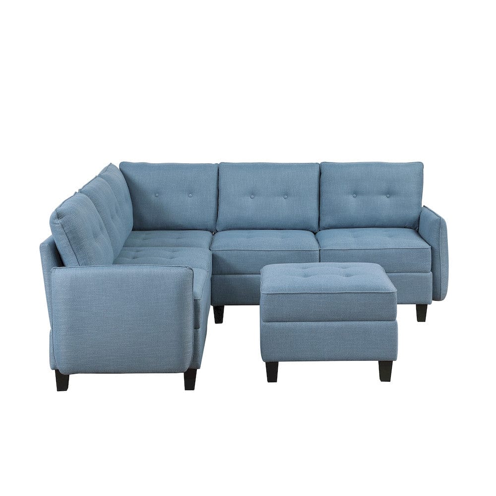 Homelegance  - Garren 6-Piece Sectional W/ Storage and Ottoman in Blue - 9557BUEx6SCOT  view 11
