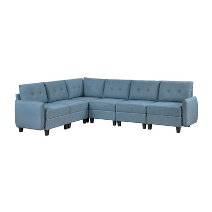Homelegance  - Garren 6-Piece Sectional W/ Storage in Blue - 9557BUEx6SC  view 10