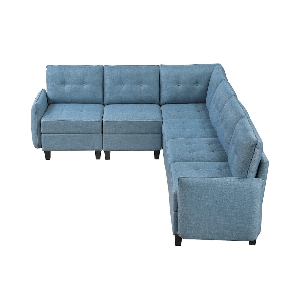 Homelegance  - Garren 6-Piece Sectional W/ Storage in Blue - 9557BUEx6SC  view 12
