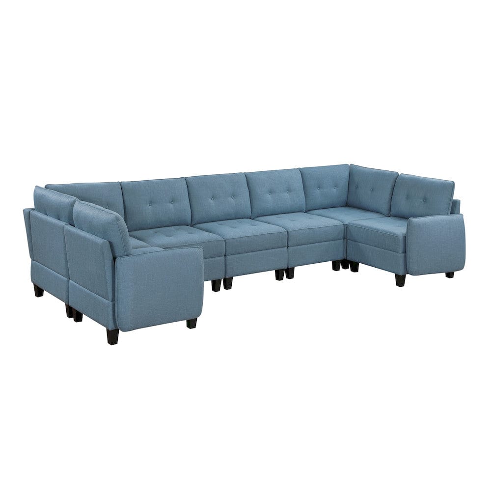 Homelegance  - Garren 7-Piece Sectional W/ Storage in Blue - 9557BUEx7SC  view 8