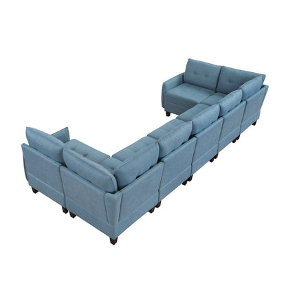 Homelegance  - Garren 7-Piece Sectional W/ Storage in Blue - 9557BUEx7SC  view 11