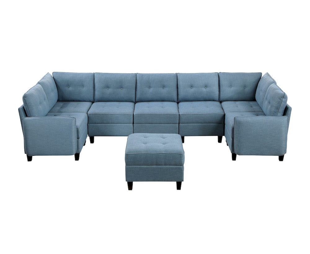 Homelegance  - Garren 8-Piece Sectional W/ Storage and Ottoman in Blue - 9557BUEx8SCOT  view 7