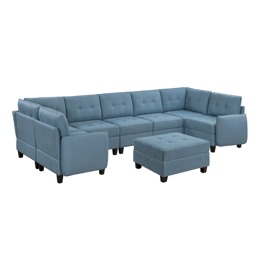 Homelegance  - Garren 8-Piece Sectional W/ Storage and Ottoman in Blue - 9557BUEx8SCOT  view 8