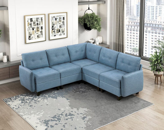 Homelegance  - Garren Armless Chair W/ Storage in Blue - 9557BUE-AC  view 2
