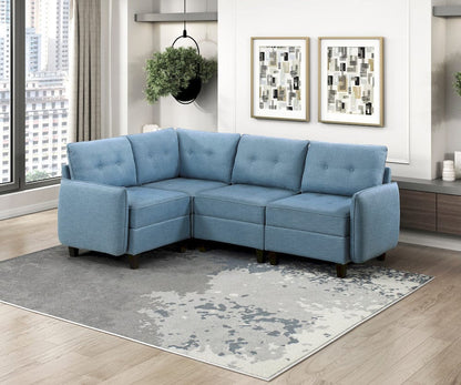 Homelegance  - Garren Armless Chair W/ Storage in Blue - 9557BUE-AC  view 9