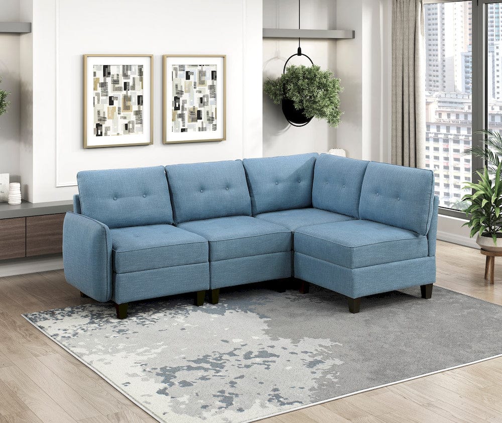 Homelegance  - Garren Armless Chair W/ Storage in Blue - 9557BUE-AC  view 10