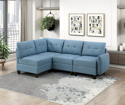 Homelegance  - Garren Armless Chair W/ Storage in Blue - 9557BUE-AC  view 11