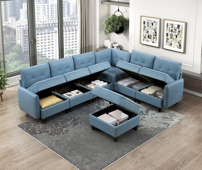 Homelegance  - Garren Corner Seat W/ Storage in Blue - 9557BUE-CR  view 3