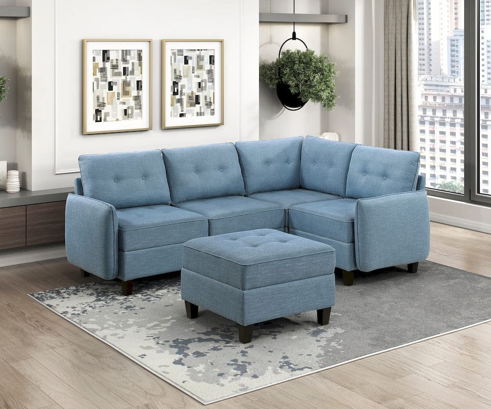 Homelegance  - Garren Ottoman W/ Storage in Blue - 9557BUE-4  view 3