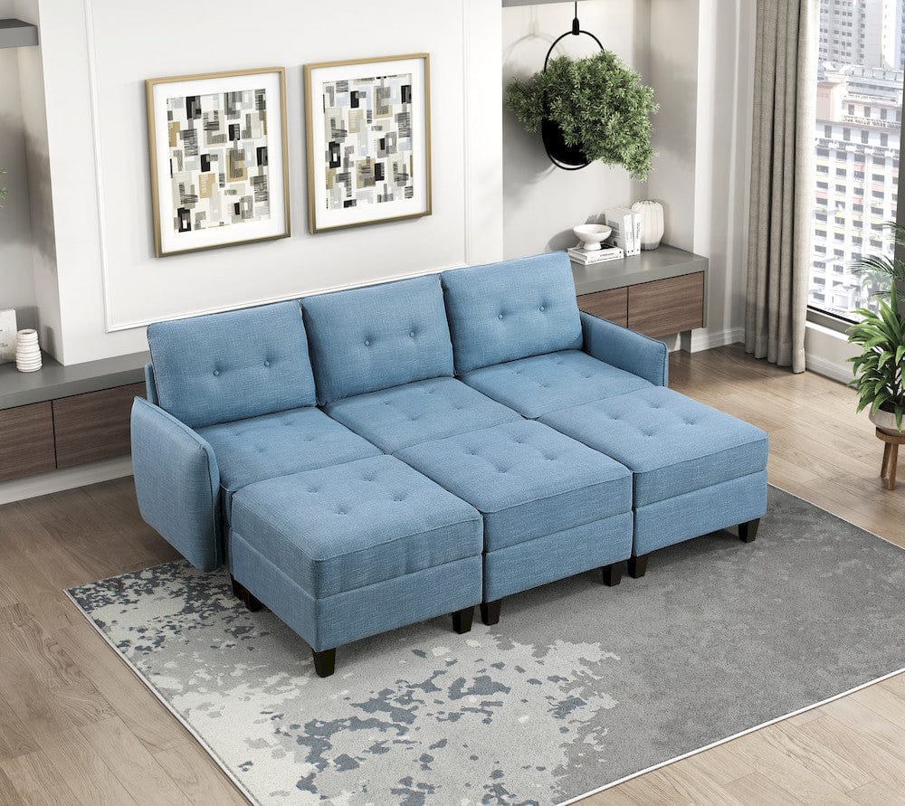 Homelegance  - Garren Ottoman W/ Storage in Blue - 9557BUE-4  view 6