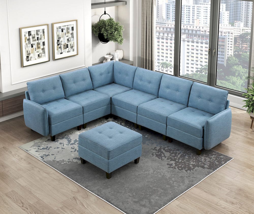 Homelegance  - Garren Ottoman W/ Storage in Blue - 9557BUE-4  view 8