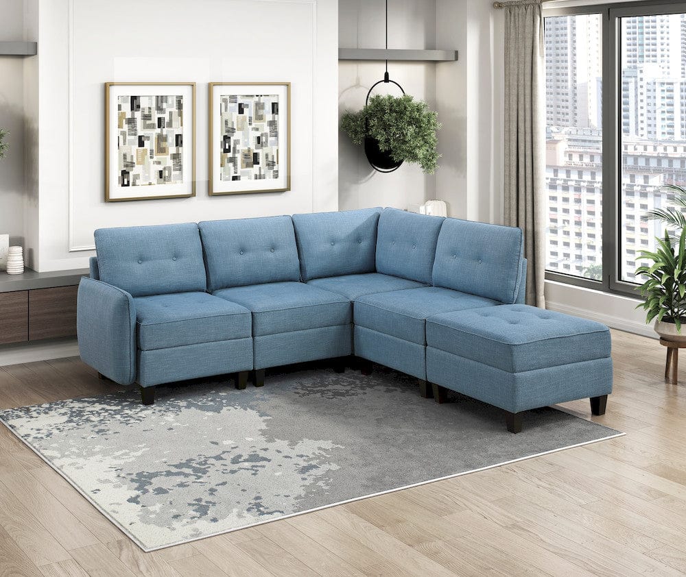 Homelegance  - Garren Reversible Chair W/ One Arm and Storage in Blue - 9557BUE-C1A  view 11