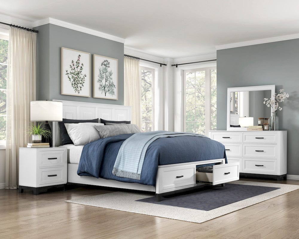 Homelegance  - Garretson Eastern King Platform Bed W/ Footboard Storage - 1450WHK-1EKx  view 9