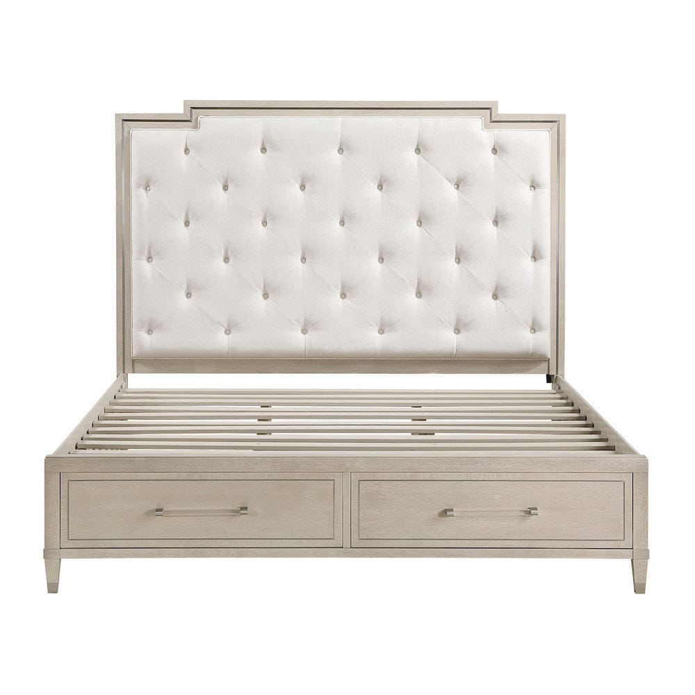 Homelegance  - Genoa California King Platform Bed W/ Footboard Storage in Ivory - 1312K-1CKx  view 7