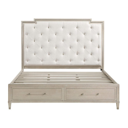 Homelegance  - Genoa California King Platform Bed W/ Footboard Storage in Ivory - 1312K-1CKx  view 7