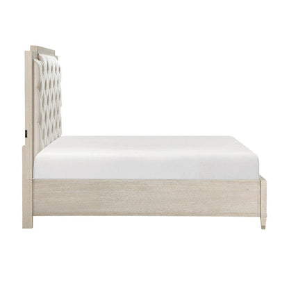 Homelegance  - Genoa Eastern King Platform Bed W/ Footboard Storage in Ivory - 1312K-1EKx  view 11