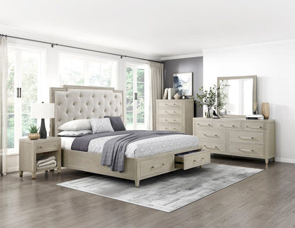 Homelegance  - Genoa Queen Platform Bed W/ Footboard Storage in Ivory - 1312-1x  view 3