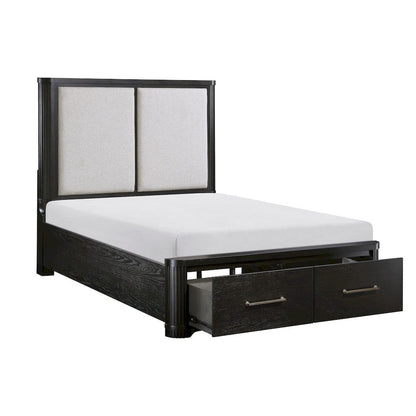 Homelegance  - Gilbert Eastern King Platform Bed W/ Footboard Storage in Light gray - 1381K-1EKx  view 1