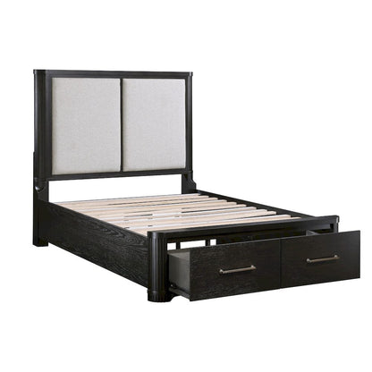 Homelegance  - Gilbert Eastern King Platform Bed W/ Footboard Storage in Light gray - 1381K-1EKx  view 5