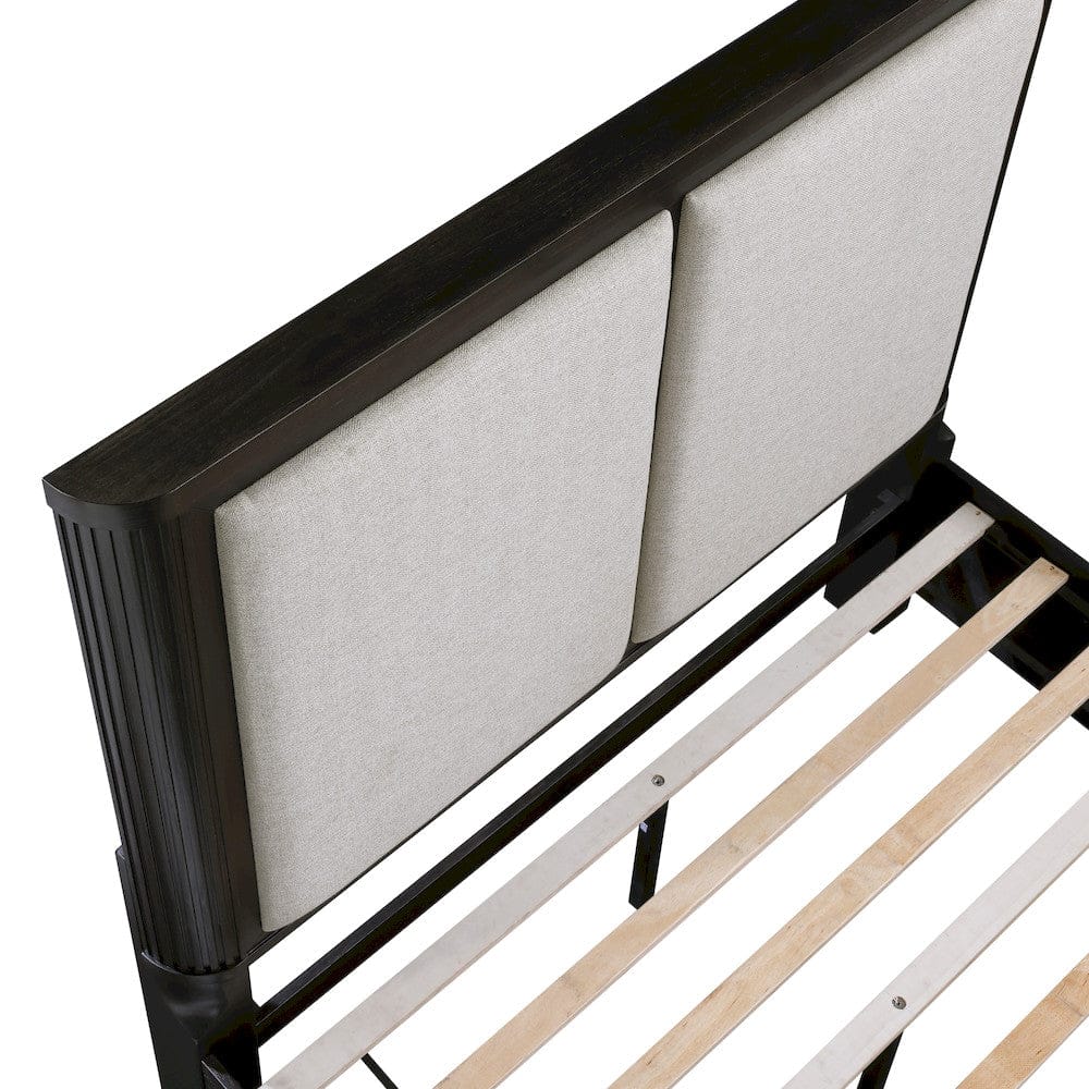 Homelegance  - Gilbert Eastern King Platform Bed W/ Footboard Storage in Light gray - 1381K-1EKx  view 7