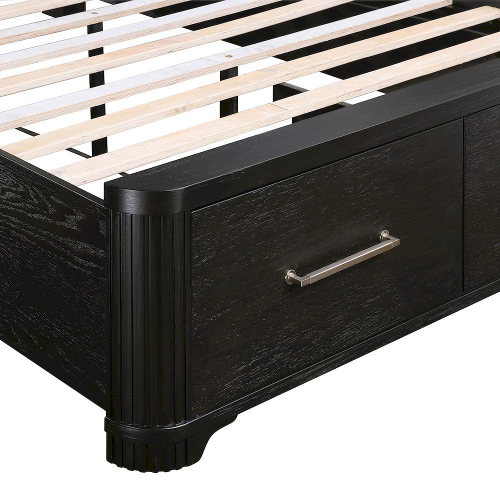 Homelegance  - Gilbert Eastern King Platform Bed W/ Footboard Storage in Light gray - 1381K-1EKx  view 8