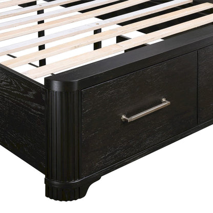Homelegance  - Gilbert Eastern King Platform Bed W/ Footboard Storage in Light gray - 1381K-1EKx  view 8