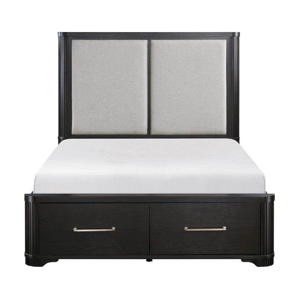 Homelegance  - Gilbert Eastern King Platform Bed W/ Footboard Storage in Light gray - 1381K-1EKx  view 10
