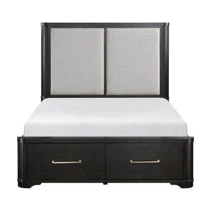 Homelegance  - Gilbert Eastern King Platform Bed W/ Footboard Storage in Light gray - 1381K-1EKx  view 10