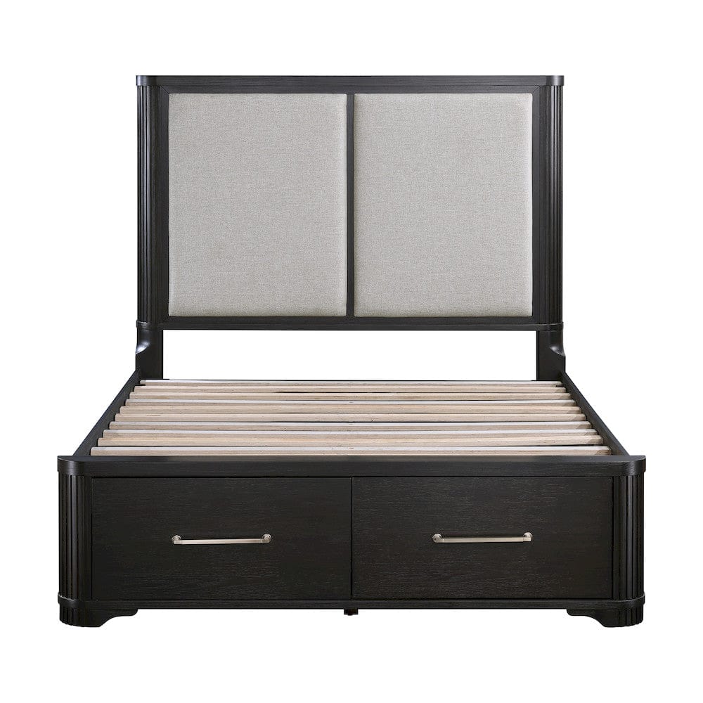 Homelegance  - Gilbert Eastern King Platform Bed W/ Footboard Storage in Light gray - 1381K-1EKx  view 11