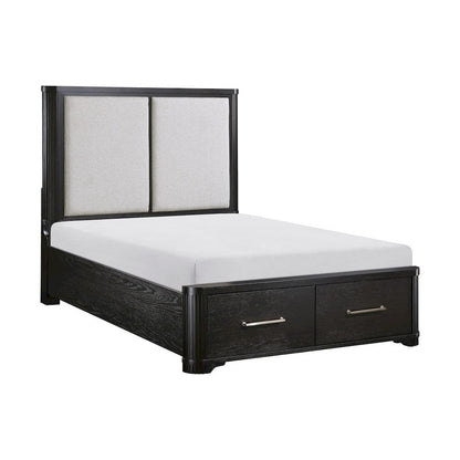 Homelegance  - Gilbert Eastern King Platform Bed W/ Footboard Storage in Light gray - 1381K-1EKx  view 12