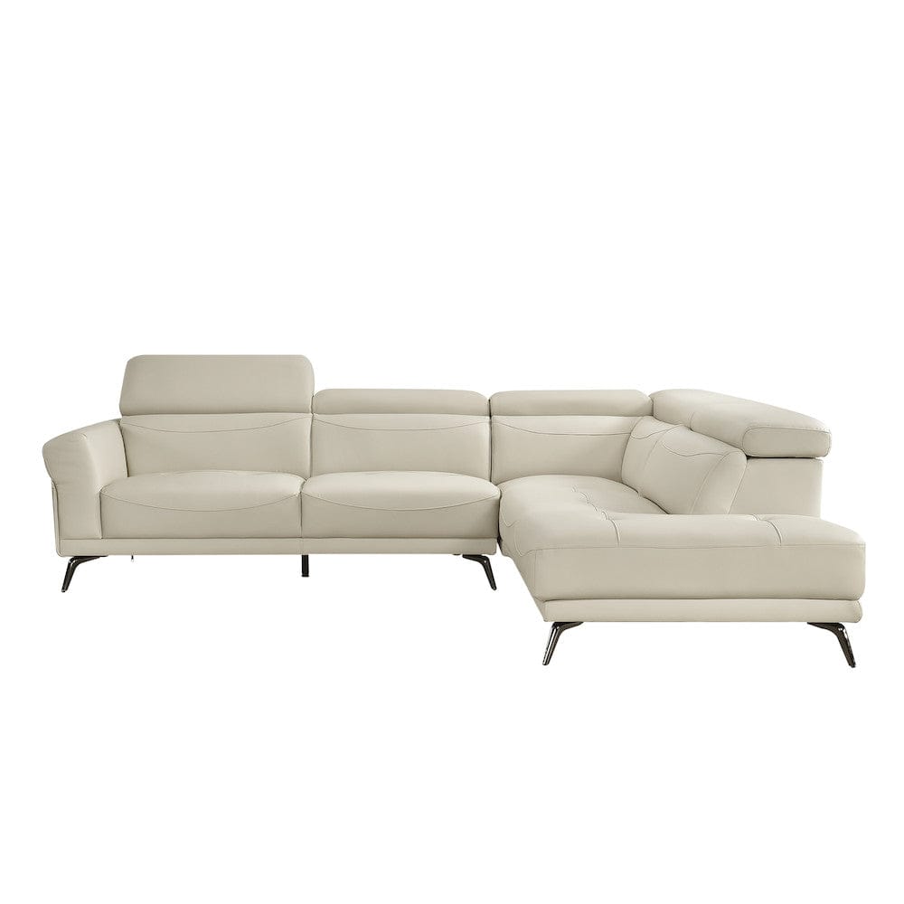Homelegance  - Giselle 2-Piece Sectional W/ Right Side Chaise in Beige - 8456BEGx22LRC  view 1