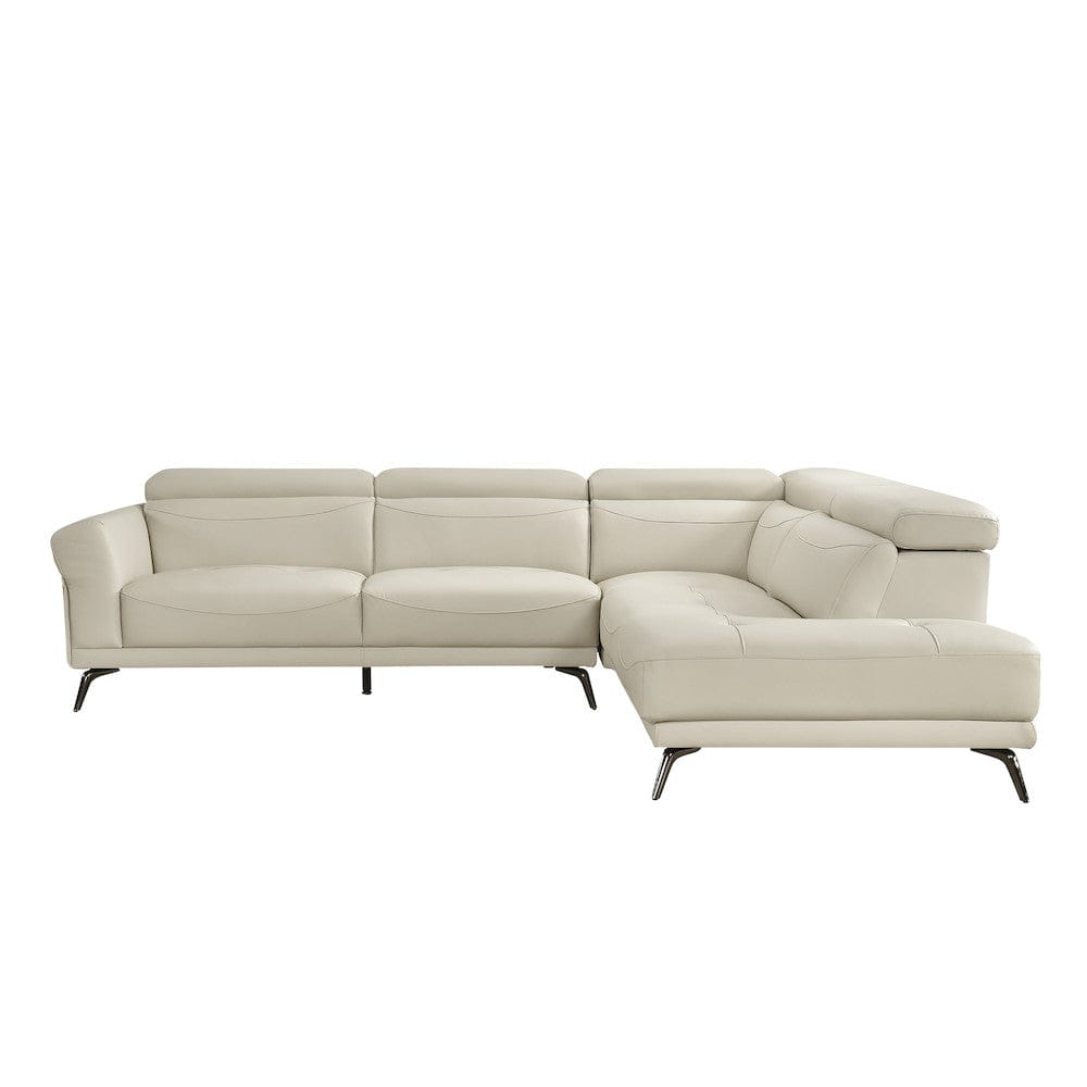 Homelegance  - Giselle 2-Piece Sectional W/ Right Side Chaise in Beige - 8456BEGx22LRC  view 2