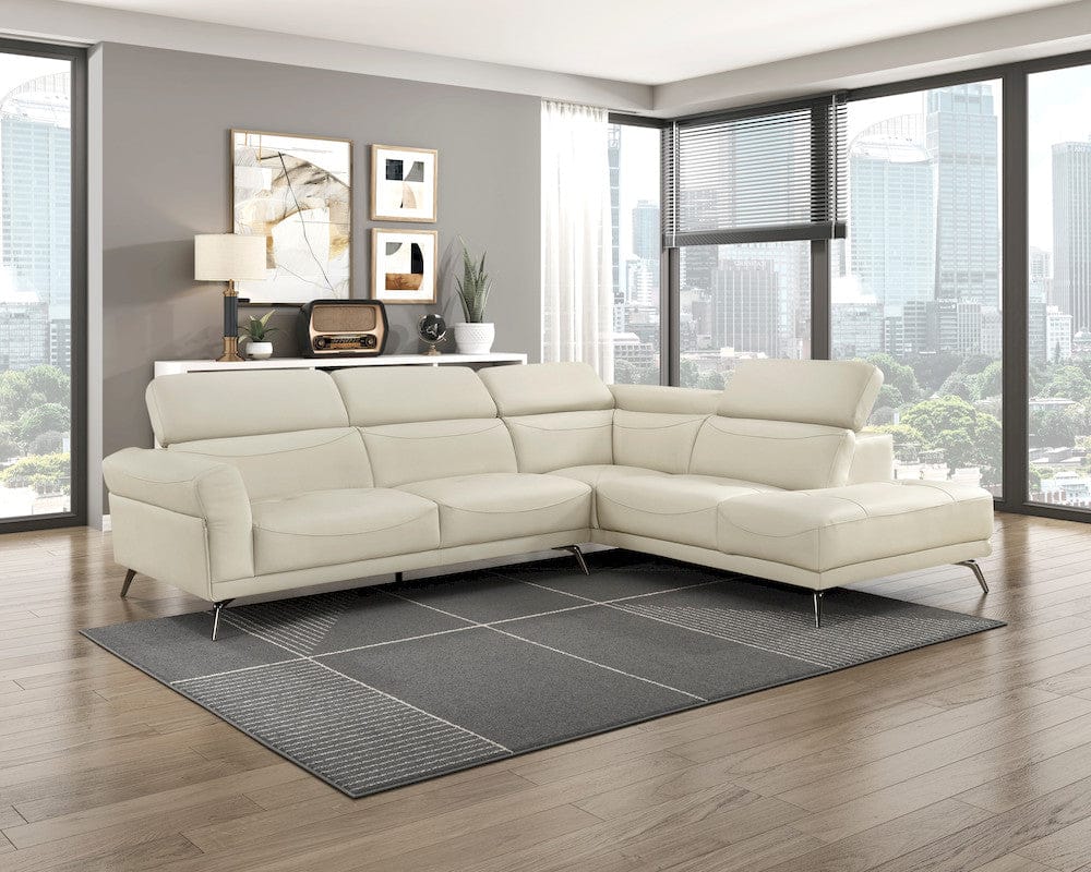 Homelegance  - Giselle 2-Piece Sectional W/ Right Side Chaise in Beige - 8456BEGx22LRC  view 5