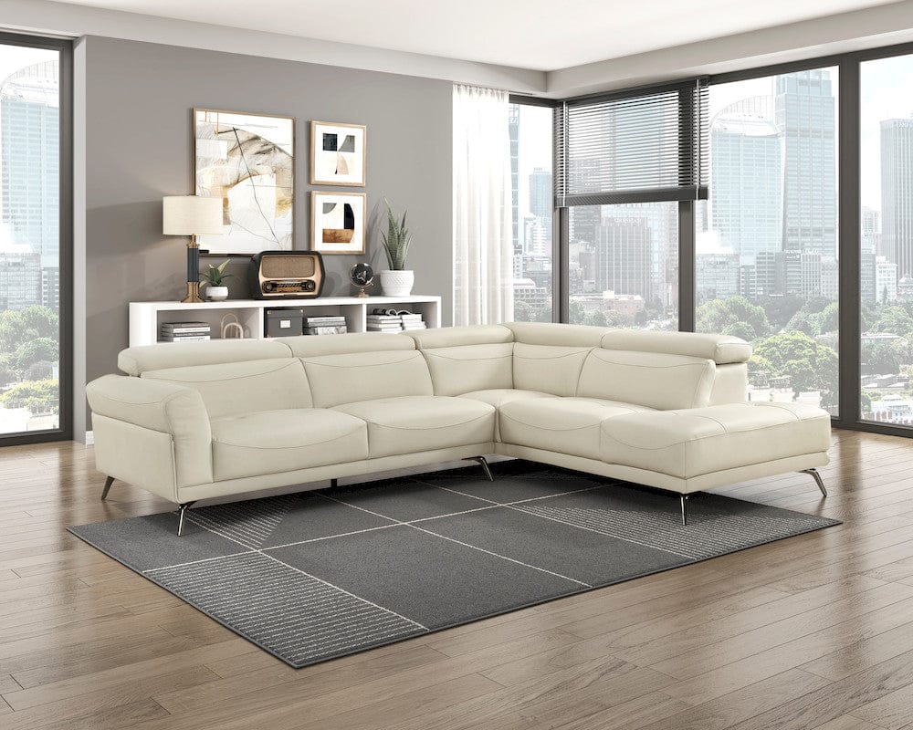 Homelegance  - Giselle 2-Piece Sectional W/ Right Side Chaise in Beige - 8456BEGx22LRC  view 6