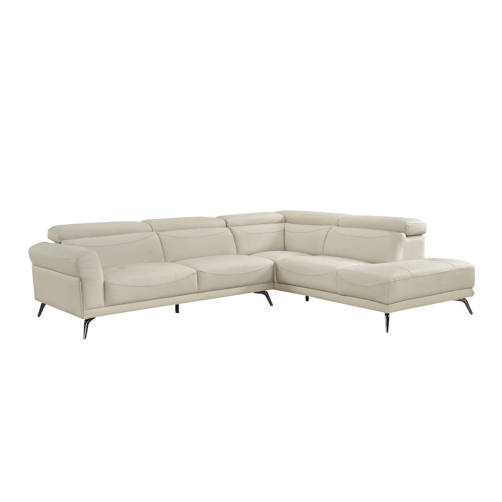 Homelegance  - Giselle 2-Piece Sectional W/ Right Side Chaise in Beige - 8456BEGx22LRC  view 9