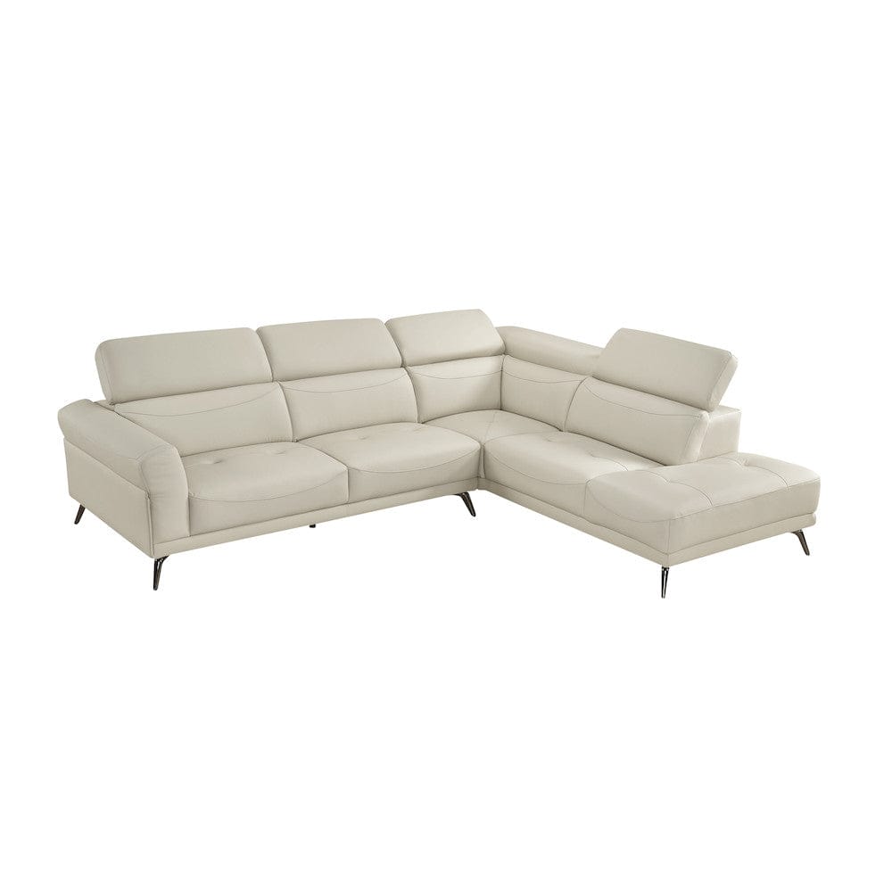 Homelegance  - Giselle 2-Piece Sectional W/ Right Side Chaise in Beige - 8456BEGx22LRC  view 10