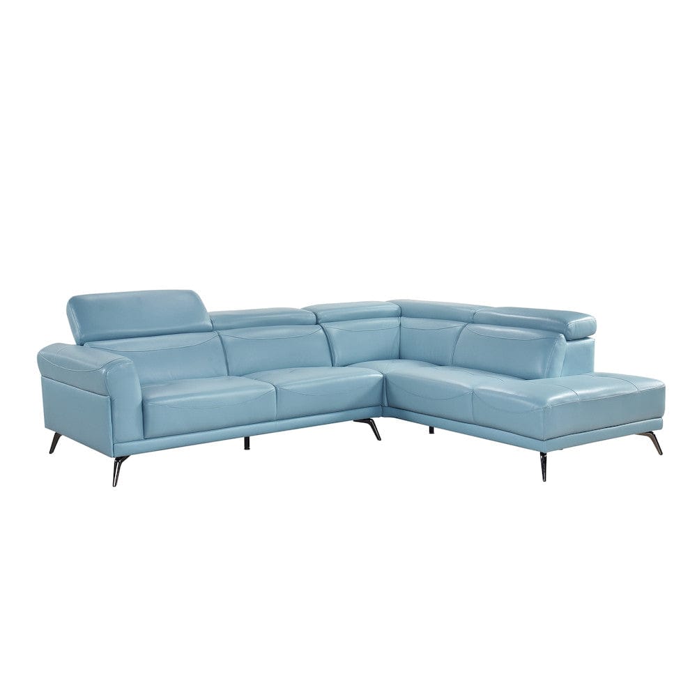 Homelegance  - Giselle 2-Piece Sectional W/ Right Side Chaise in Blue - 8456BUEx22LRC  view 2