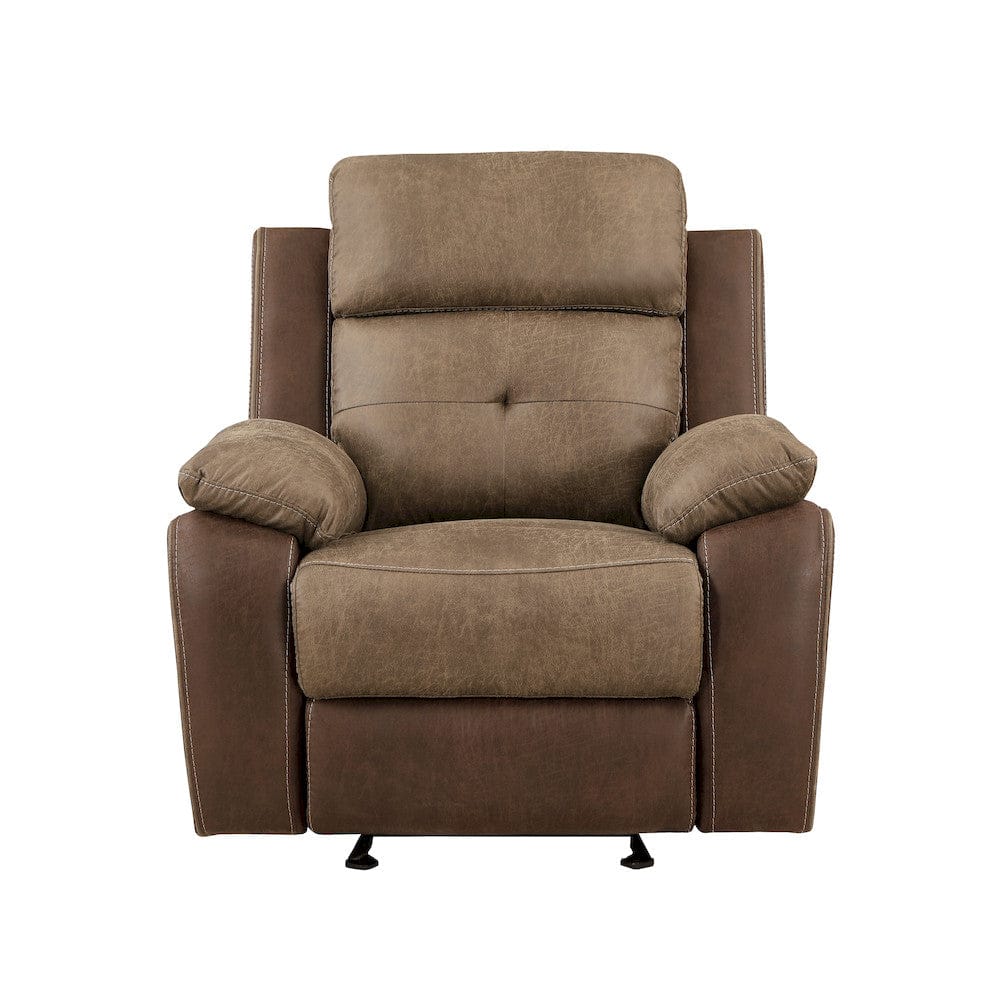 Homelegance  - Glendale Glider Reclining Chair in Brown - 8599BR-1  view 6