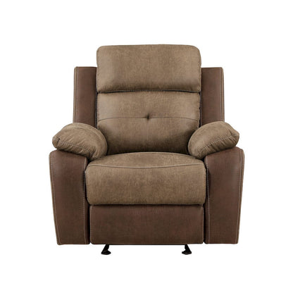 Homelegance  - Glendale Glider Reclining Chair in Brown - 8599BR-1  view 6