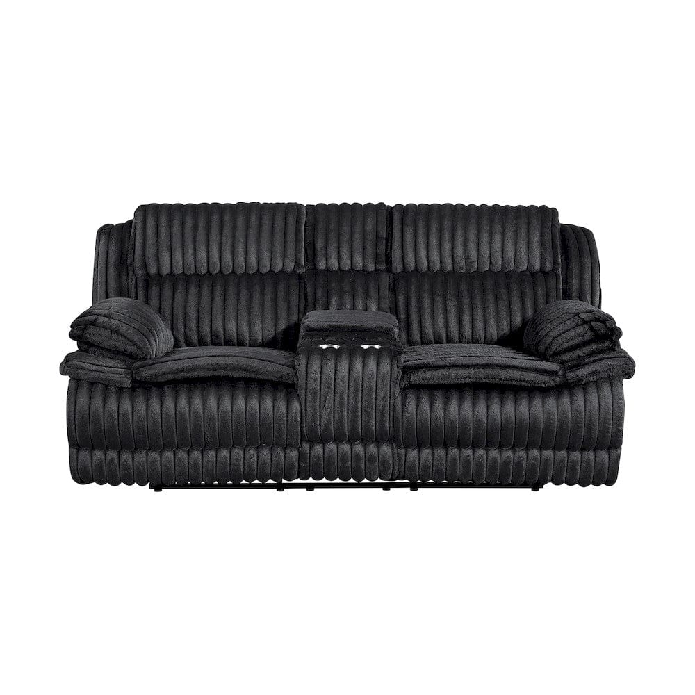Homelegance  - Goodland Double Reclining Love Seat W/ Center Console in Black - 9577BK-2  view 1