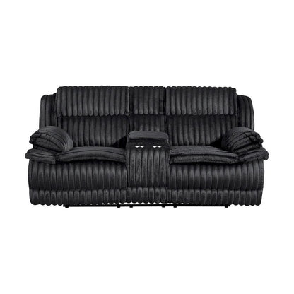 Homelegance  - Goodland Double Reclining Love Seat W/ Center Console in Black - 9577BK-2  view 1