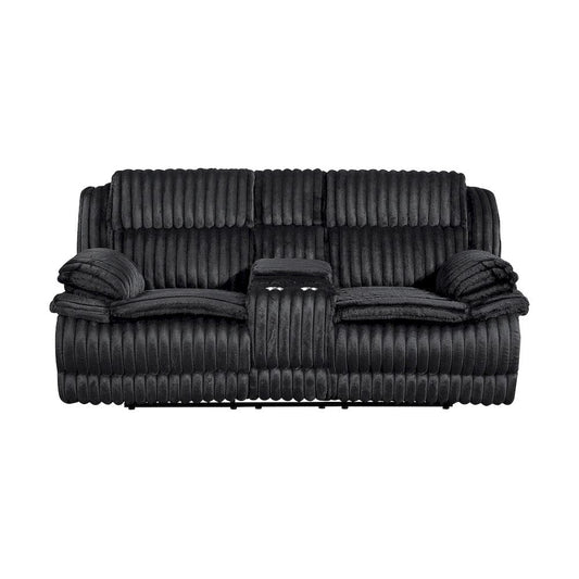 Homelegance  - Goodland Double Reclining Love Seat W/ Center Console in Black - 9577BK-2  view 1