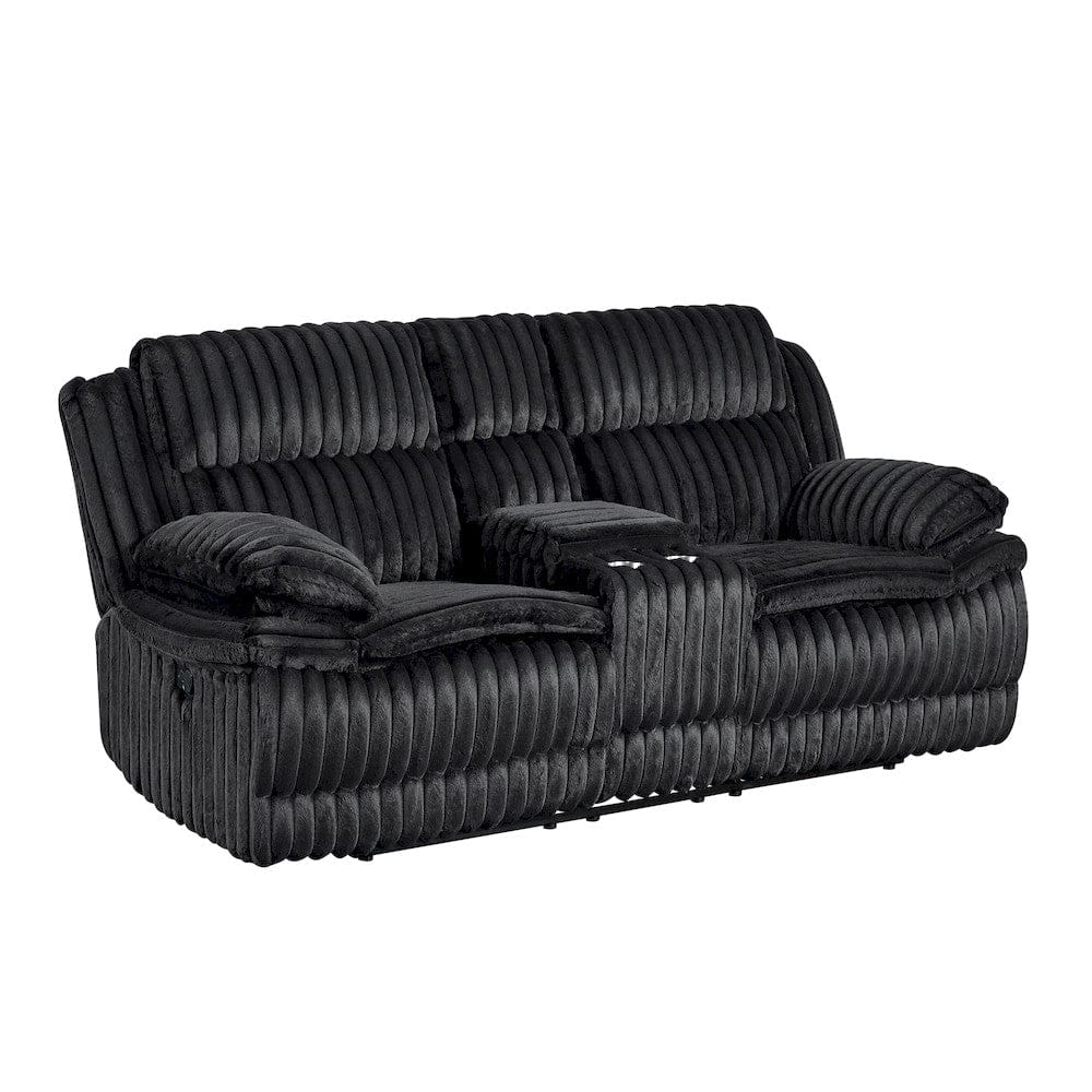 Homelegance  - Goodland Double Reclining Love Seat W/ Center Console in Black - 9577BK-2  view 2