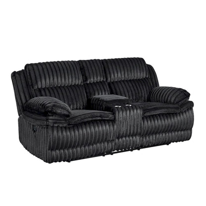 Homelegance  - Goodland Double Reclining Love Seat W/ Center Console in Black - 9577BK-2  view 2